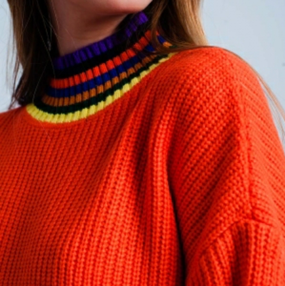 Chunky Orange Knit Sweaters - PRICE FIRM - Picture 2 of 7